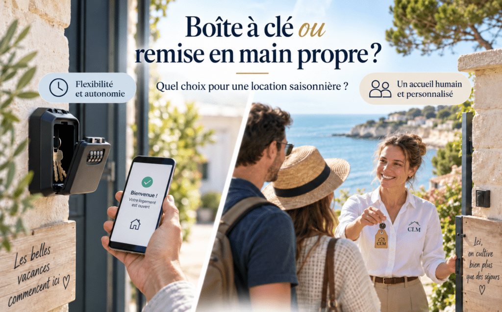 Vous êtes propriétaire d’un logement en location saisonnière sur la Côte de Beauté ?Vous cherchez une conciergerie fiable pour gérer vos arrivées et départs ?Une des premières questions à se poser est : faut-il opter pour une boîte à clé ou une remise en main propre ?