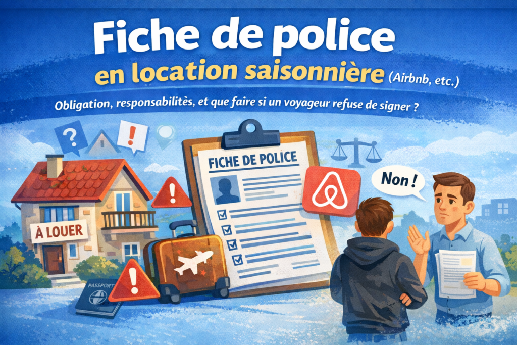 Fiche de police en location saisonnière (Airbnb, etc.) : obligation, responsabilités, et que faire si un voyageur refuse de signer ?
