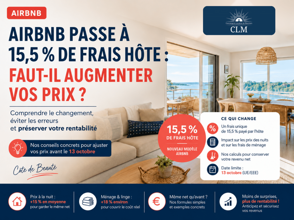 Airbnb passe à 15,5 % de frais hôte : faut-il augmenter vos prix de location saisonnière ?